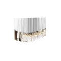 Modern Luxury Chandelier With Hanging Crystal Strips And Illuminated Glowing Design