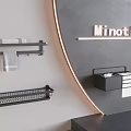 Modern Black Wall Mounted Shelf Design With Towel And Toiletries Storage