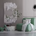 Modern single sofa side table 3d model