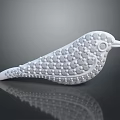 White Bird Shaped Furniture Ornament With Polka Dot Design And Smooth Surface