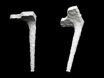 Two Textured White Columns With Irregular Shape On Black Background 3d model