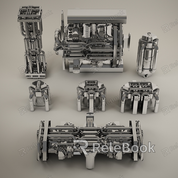 modern mechanical parts model