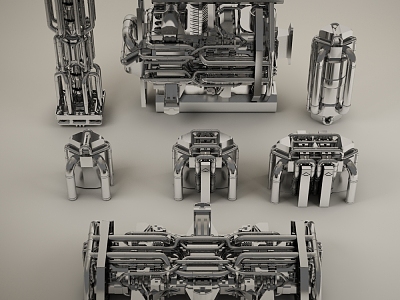 modern mechanical parts model