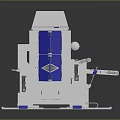 Technology Industrial Machine Featuring Modern White Body And Blue Accent Details