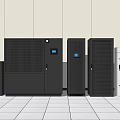 Modern Black Server Racks With Various Computer Equipment In Data Center 3d model