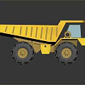 Yellow Functional Dump Truck with Large Tires and Sturdy Cab Design 3d model