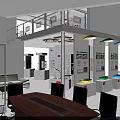 TCL Exhibition Booth Design With Two Story Structure Red Roof And Display Equipment