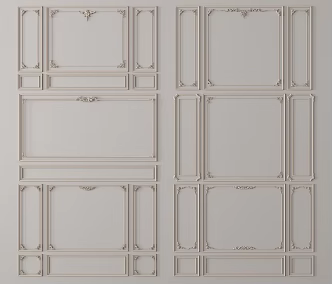 French plaster line background wall sofa background wall bedroom background wall 3d model