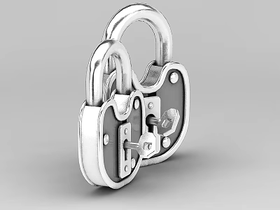 Tech Exhibition Hall Showcasing Modern Security Padlock Technology And Designs 3d model