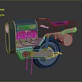 Space Inspired Vintage Motorcycle Featuring Exposed Engine Single Seat Unique Cosmic Design 3d model