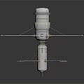 Detailed Space Station Model with Cross Shaped Solar Panels and Central Module