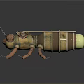 Steampunk Mechanical Bee With Copper Body Gears And Blue Patterned Wings