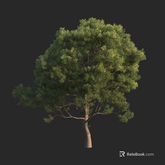 Arbor With Lush Green Canopy And Strong Brown Trunk In Natural Form 3d model 