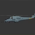 Military Transport Helicopter 3D Model Featuring Light Blue Body Main Rotor Tail Rotor And Cockpit