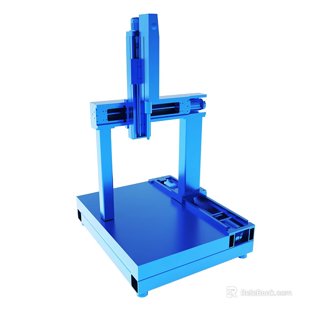 Blue Industrial Mechanical Equipment With Frame Design And Stable Base Platform For Precision Engineering Applications 3d model