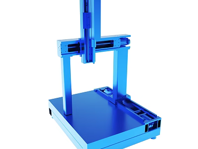 Blue Industrial Mechanical Equipment With Frame Design And Stable Base Platform For Precision Engineering Applications 3d model
