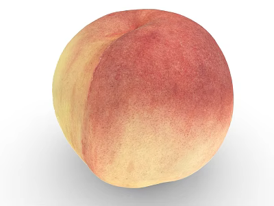 Fresh Ripe Peach With Vibrant Red And Yellow Skin On White Background 3d model