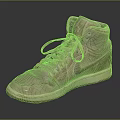 Vintage High Top Leather Shoes With Worn Design Tied Laces And Rubber Sole
