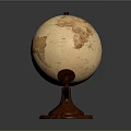 Classic Wooden Globe Decorative Ornament Set With Stand For Home Desktop Decoration
