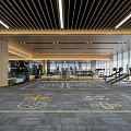 Modern Gym Interior With Treadmills And City View For Fitness