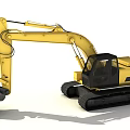 Yellow Black Crawler Excavator Functional Vehicle With Cab And Bucket