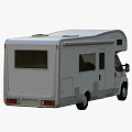 Modern Silver Motorhome Exterior Design With Large Windows And Side Door