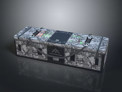 Camouflage Pattern Hard Shell Utility Storage Box With Metal Clasps And Handle 3d model Camouflage Pattern Hard Shell Utility Storage Box With Metal Clasps And Handle 3d model