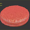 Round Layered Cake With Golden Crumbles And Cream Filling On Dark Background