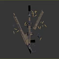 Tactical Firearm Setup With Bullets Magazines And Accessories On Dark Surface