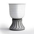 Candle Lamp with Transparent Glass Shade and Floral Patterns on Decorative Silver Base