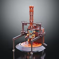 Advanced Industrial Equipment Featuring Tower Structure Pipes Platforms And Stable Base Design