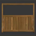 Wooden Storage Cabinet With Slatted Top Shelf And Lower Slatted Doors