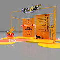 Interactive Sports Activity Setup With Yellow Frame Running Track And Info Board 3d model