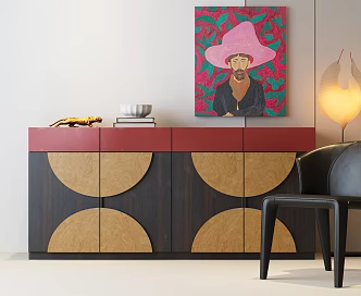 Modern Entrance Cabinet Modern Middle Ancient Entrance Cabinet Modern Bauhaus Entrance Cabinet Decorative Painting Floor Lamp Leisure Chair Modern Accessories 3d model