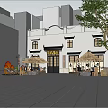 Traditional Teahouse Exterior Design With Outdoor Seating And Decorative Lanterns