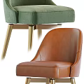 Elegant Modern Bar Stools With Green Velvet And Brown Leather Seats Gold Metal Legs
