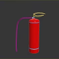 Red Fire Extinguisher With Black Hose And Nozzle Safety Equipment