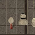 Quiet chandelier lantern chandelier 3d model