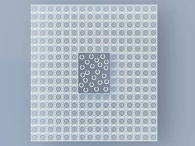 Elegant Ceiling Design With Repeating Intricate Pattern And Central Square Motifs 3d model