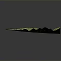 Green Mountain Terrain Model With Detailed Topography And Support Lines