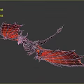 Game Movie Character Red Winged Dragon With Scaled Body And Sharp Claws