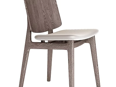Modern Wooden Frame Leisure Chair With Light Colored Seat And Minimalist Design 3d model