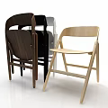 Modern Foldable Wooden Chairs With Backrest In Brown Black And Natural Wood Colors