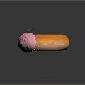Delicious Orange Donut With Pink Frosting And Colorful Sprinkles On Black