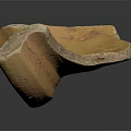 Yellow Curved Wood And Stone Decorative Tray With Natural Rustic Texture