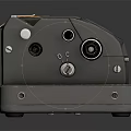 Gray Industrial Control Device With Dial Gauge Knobs Connectors And Square Base 3d model