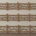 Decorative Three Bamboo Railings with Intricate Woven Pattern Indoor Use 3d model