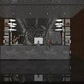 Luxurious Modern Clubhouse Interior With Wooden Walls Chandeliers Sofas Round Coffee Tables and Mirrored Flooring