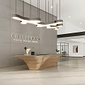 Modern lobby front desk 3d model