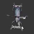 Mechanical Beetle Creature With Blue Metallic Exoskeleton And Intricate Mechanical Legs Structure